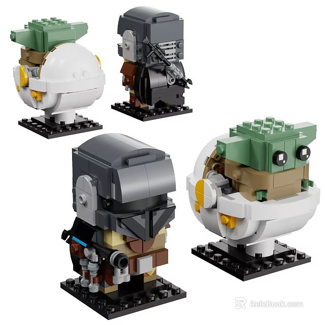 Cute Character Building Blocks With Robot Animal Warrior Figurine Designs 3d model 