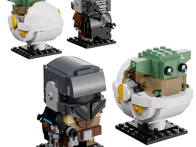 Cute Character Building Blocks With Robot Animal Warrior Figurine Designs 3d model