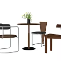 Modern Casual Table and Chair Combination Dining Table and Chair Coffee Table and Chair Combination Round Table Wood 3d model