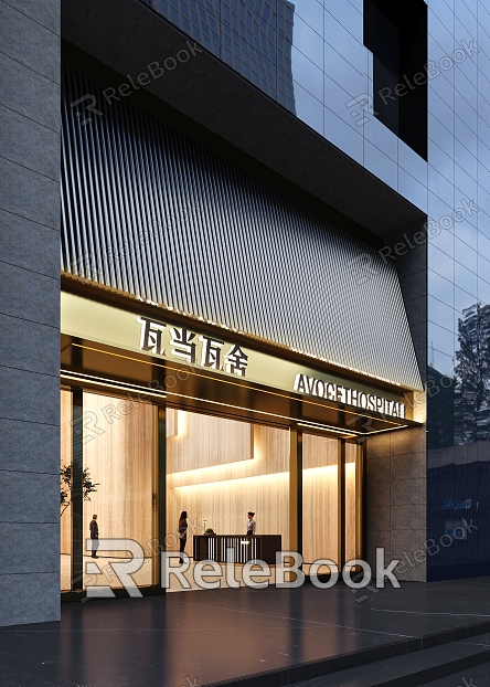 Modern Door Head Hotel Door Head Facade Head model