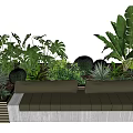 Two Seater Outdoor Chair with Upholstered Cushions Surrounded by Lush Green Plants