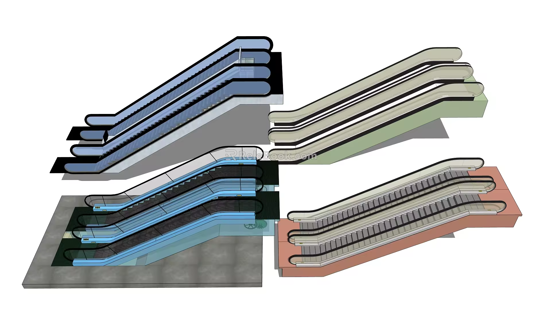 Modern Elevator Escalator 3d model