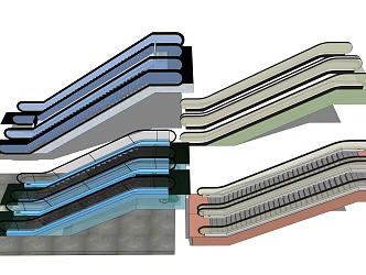 Modern Elevator Escalator 3d model