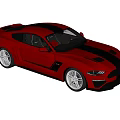 Red Sports Car with Black Stripes Sleek Exterior Design and Alloy Wheels