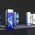 Booth Design Creative Booth Aluminum Booth Design Simple Style Four-sided Opening Simple Design Exhibition Booth Exhibition Display 3d model