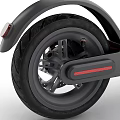 Electric Scooter With Folding Design Stand Bracket And Black Red Wheels 3d model