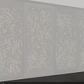 Grey Decorative Panels Featuring White Dotted Laser Cut Patterns And Light Effects 3d model