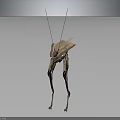 Futuristic Metallic Mechanical Creature With Long Antennae And Tall Legs Structure
