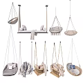Modern Hanging Chairs With Various Styles Soft Cushions And Woven Design For Home