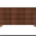 Modern Wooden Entryway Console Side Cabinet With Vertical Slat Design And Functional Storage
