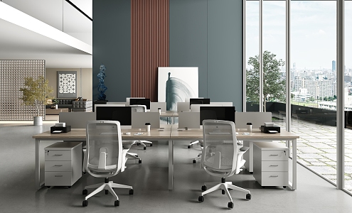 Public office area 3d model