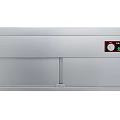 Stainless Steel Display Shelf With Control Panel Knob Buttons And Storage Compartments