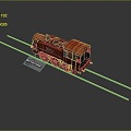 vintage train steam train train carriage locomotive head steam car carriage train vehicle 3d model