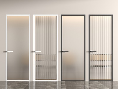 Changhong Glass Door Bathroom Door Glass Single Door Kitchen Door Very Narrow Glass Door 3d model