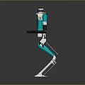Turquoise Humanoid Robot With White Limbs Black Details And Futuristic Design