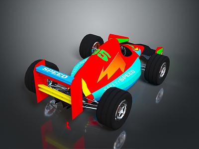 Modern Toy Cartoon Racing Cartoon sports car Racing Game Racing 3d model