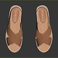 Orange Cross Strap Sandals With Colorful Stripes Straw Woven Sole Casual Summer Footwear