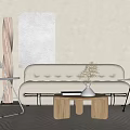 Modern sofa coffee table combination 3d model