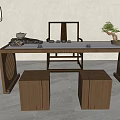 New Chinese Tea Table and Chair Combination 3d model
