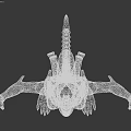 Sci Fi Alien Creature Character With Skeletal Mechanical Design Long Tail And Sharp Claws