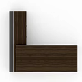 Modern Office Desk Design With Wooden Top Metal Frame Drawers And Storage Cabinets