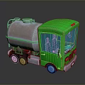 Functional Green Tanker Truck With Silver Storage Tank And Cab Structure Design 3d model