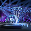 The future of science and technology stage dance lighting beam conference beauty Chen 3d model