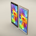 Samsung Mobile Digital Tablets With Colorful Geometric Screen Display Design 3d model