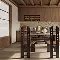 Cozy Natural Wood Restaurant Interior Design With Open Kitchen And Large Windows For Bright Daylight
