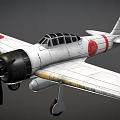 Vintage Fighter Aircraft with Red Roundels on Wings and White Weathered Body and Propeller Design