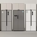 Modern Refrigerators in Assorted Colors Neatly Displayed Side by Side 3d model