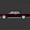 Vintage Red Classic Car With Black Roof Chrome Details And White Wheels
