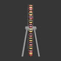 Colorful Ferris Wheel Model With White Frame Pink Yellow Cabins And Black Background Reflection