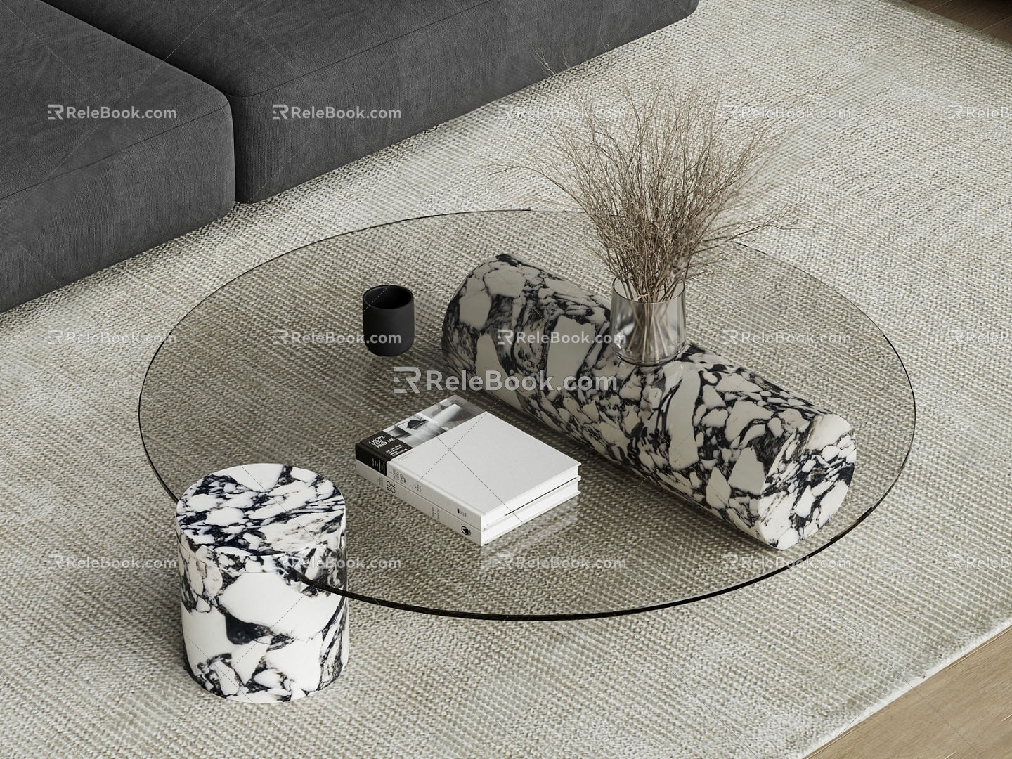 glass coffee table 3d model