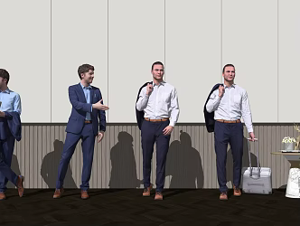 Modern Men Business Figure Male 3d model