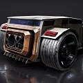 Armored Custom Car With Heavy Duty Body Large Wheels And Metal Grille