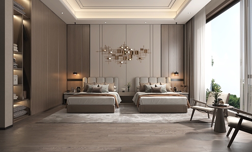 Modern Hotel Rooms 3d model