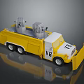 Yellow VB Model Truck With Roof Equipment And Front Plow Design