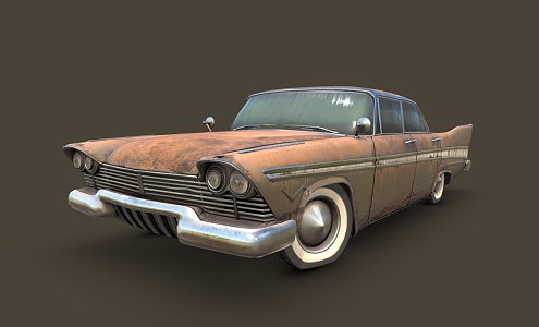 Rusty Muscle Car 3d model