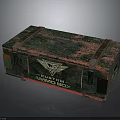 Old Custom Arms Box With Rusty Metal Surface For Weapon Storage