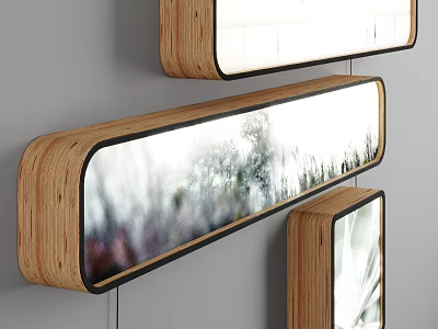 Wooden Roadside Lighting Facilities With Transparent Panels Enhancing Urban Street Safety 3d model