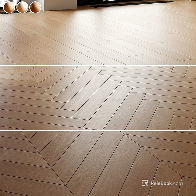 Elegant Wooden Flooring Herringbone Pattern With Smooth Natural Light Brown Texture 3d model 