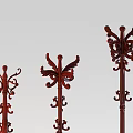 Classic Carved Wooden Coat Racks With Decorative Designs And Sturdy Bases