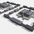 Traditional Chinese Ancient Architecture With Symmetrical Layout Tile Roofs And Wooden Structure