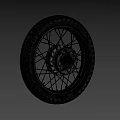 Classic Vintage Motorcycle Wheel Design With Detailed Spokes And Rubber Tire
