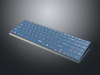 Slim Wireless Computer Keyboard With Standard Layout And Function Keys 3d model