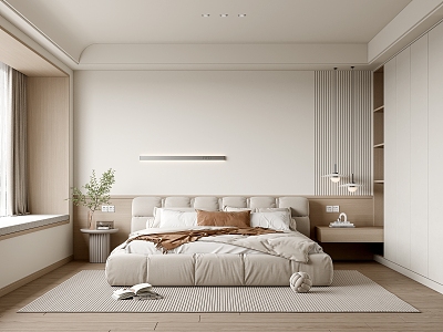 Modern Bedroom Cream Home Bedroom 3d model