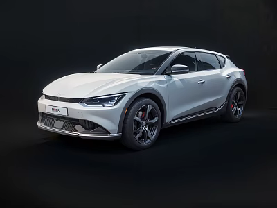 White Modern Coupe SUV With Sleek Aerodynamic Body And Sporty Black Wheels 3d model