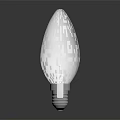 Transparent Candle Shape Light Bulb With Silver Threaded Base And Filament 3d model