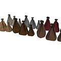 Colorful Fabric Storage Bags with Various Sizes and Patterns for Household Use